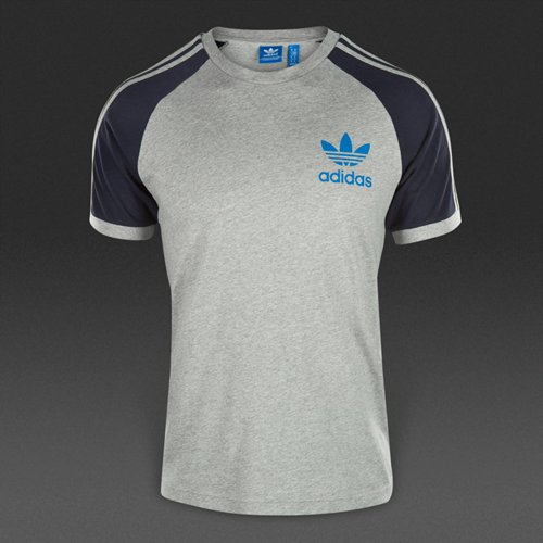 Adidas Originals California Tee Medium Grey Heather / Black / Blue for Men